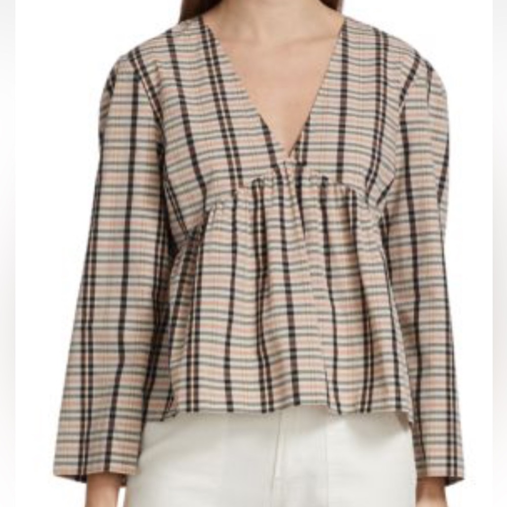 Rails Noella Plaid Empire-Waist Top